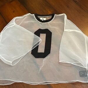 UNIF Kids Sheer White Top with Black Number